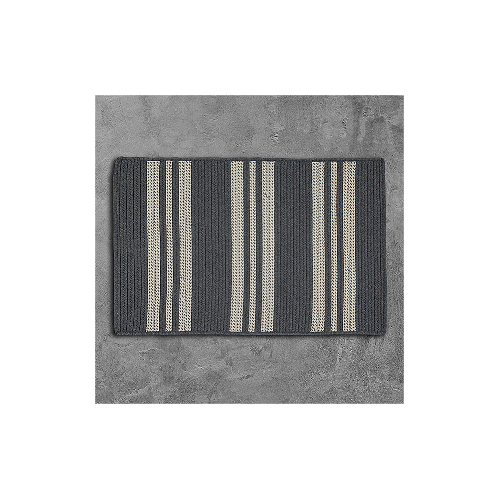 Colonial Mills Rug Sunbrella Southport Stripe Granite Rectangle