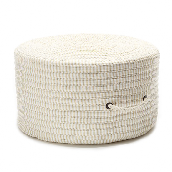 Colonial Mills Pouf Ticking Fabric Stripe Pouf Canvas Round