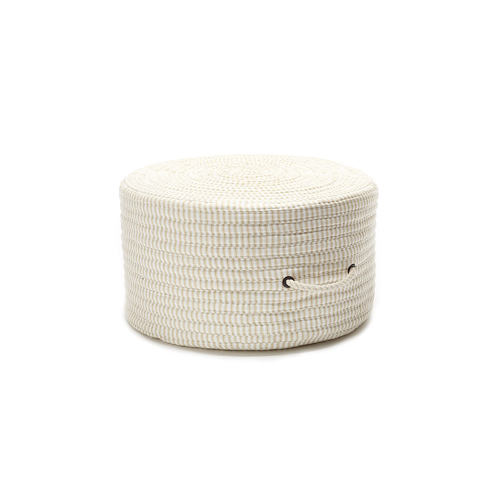 Colonial Mills Pouf Ticking Fabric Stripe Pouf Canvas Round