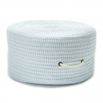Colonial Mills Pouf Ticking Fabric Stripe Pouf Blue Round