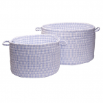 Colonial Mills Basket Ticking Solid Basket Blue Round