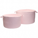 Colonial Mills Basket Ticking Solid Basket Pink Round