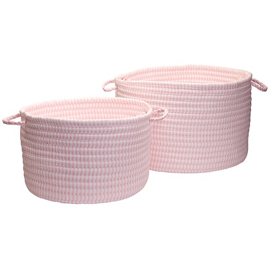 Colonial Mills Basket Ticking Solid Basket Pink Round