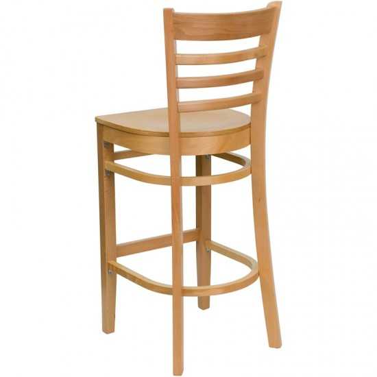 Ladder Back Natural Wood Restaurant Barstool