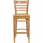 Ladder Back Natural Wood Restaurant Barstool