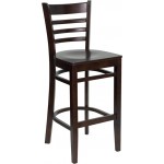 Ladder Back Walnut Wood Restaurant Barstool