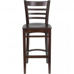 Ladder Back Walnut Wood Restaurant Barstool