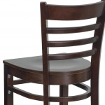 Ladder Back Walnut Wood Restaurant Barstool