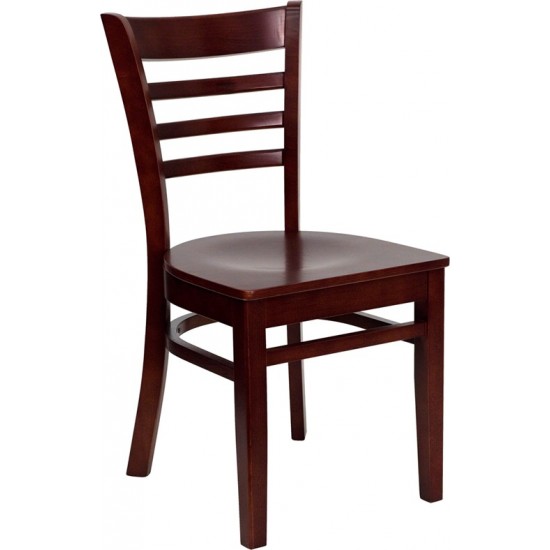 Ladder Back Mahogany Wood Restaurant Chair