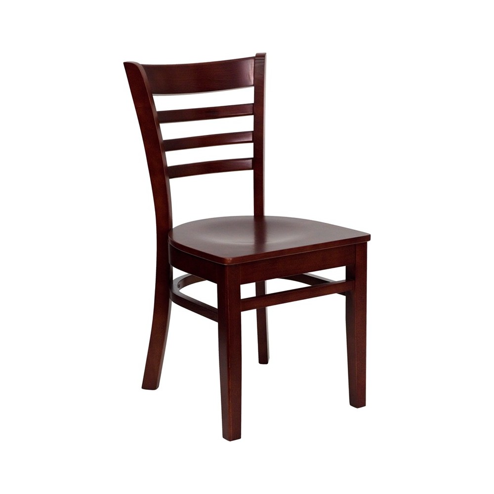 Ladder Back Mahogany Wood Restaurant Chair