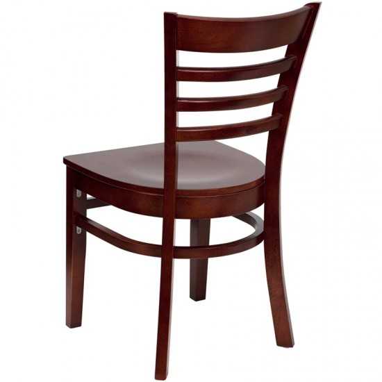 Ladder Back Mahogany Wood Restaurant Chair