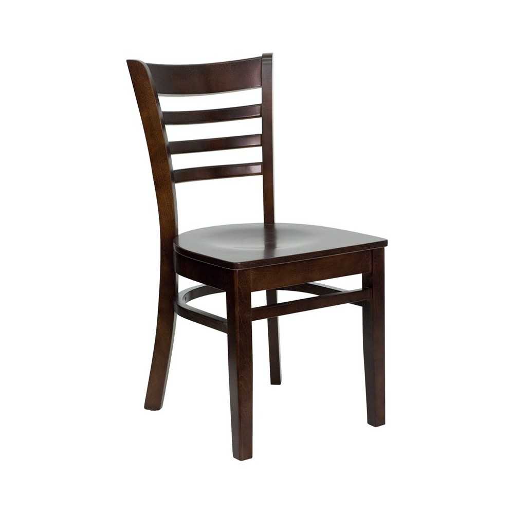 Ladder Back Walnut Wood Restaurant Chair