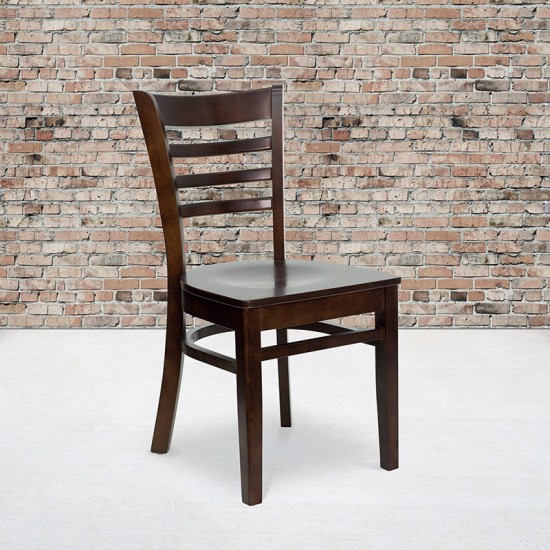 Ladder Back Walnut Wood Restaurant Chair