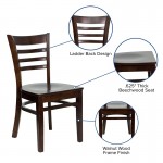 Ladder Back Walnut Wood Restaurant Chair