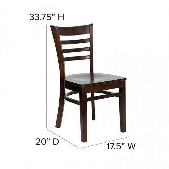 Ladder Back Walnut Wood Restaurant Chair