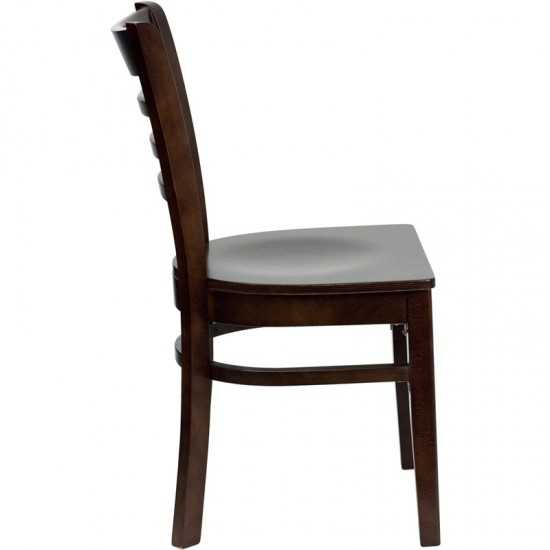 Ladder Back Walnut Wood Restaurant Chair