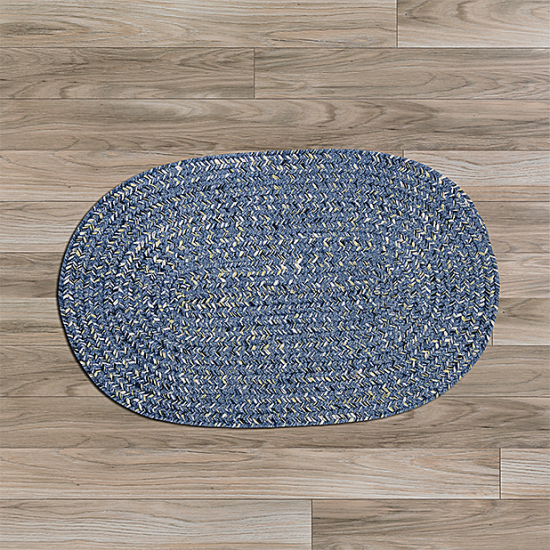 Colonial Mills Rug West Bay Blue Tweed Oval