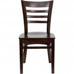 Ladder Back Walnut Wood Restaurant Chair