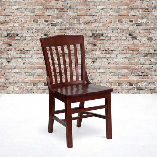 School House Back Mahogany Wood Restaurant Chair