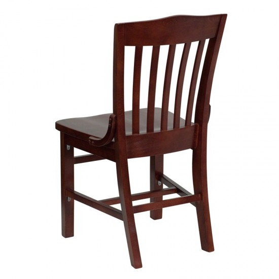 School House Back Mahogany Wood Restaurant Chair