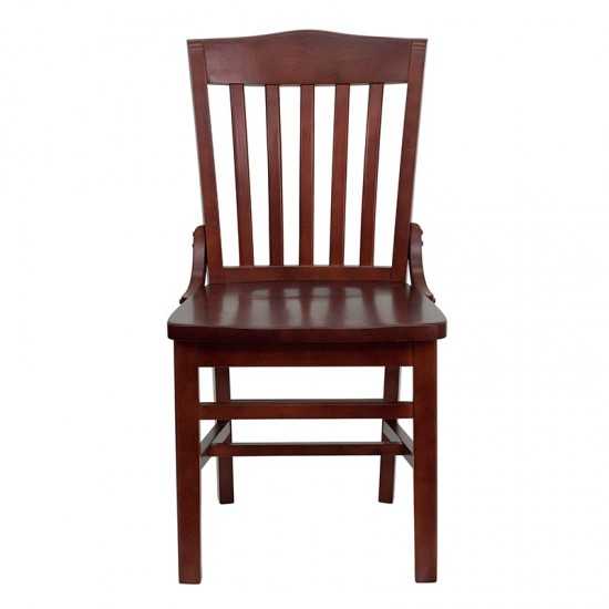 School House Back Mahogany Wood Restaurant Chair