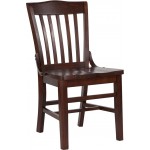 School House Back Walnut Wood Restaurant Chair