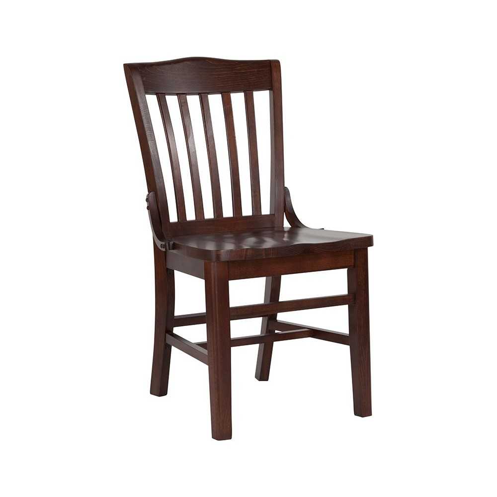 School House Back Walnut Wood Restaurant Chair