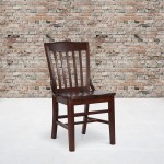 School House Back Walnut Wood Restaurant Chair