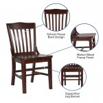 School House Back Walnut Wood Restaurant Chair