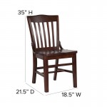 School House Back Walnut Wood Restaurant Chair