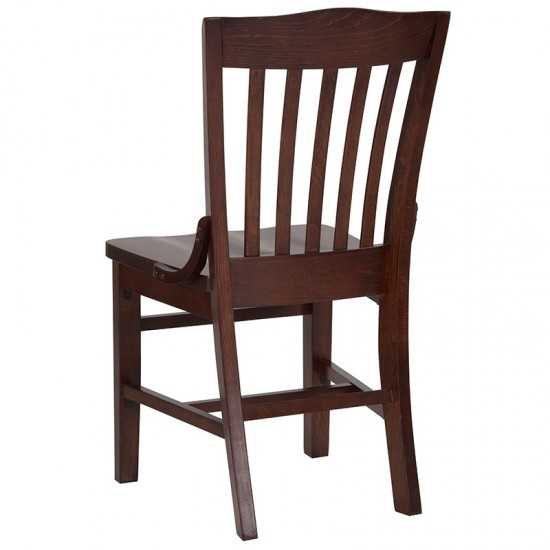 School House Back Walnut Wood Restaurant Chair