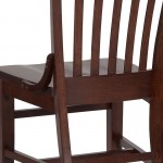 School House Back Walnut Wood Restaurant Chair