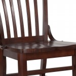 School House Back Walnut Wood Restaurant Chair