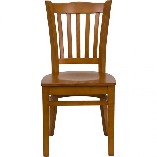 Vertical Slat Back Cherry Wood Restaurant Chair