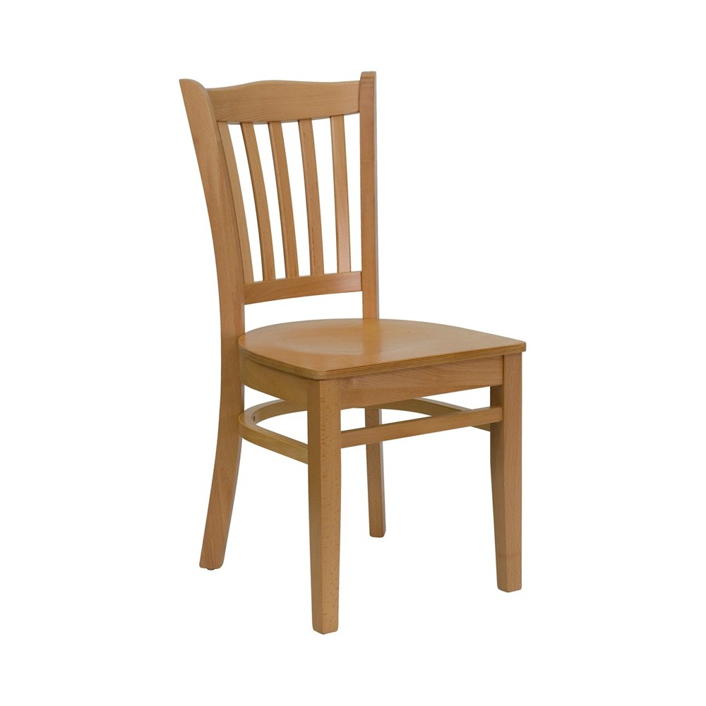 Vertical Slat Back Natural Wood Restaurant Chair Vertical Slat Back Natural Wood Restaurant Chair