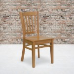 Vertical Slat Back Natural Wood Restaurant Chair
