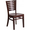 Darby Series Slat Back Walnut Wood Restaurant Chair