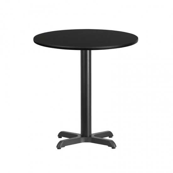 24'' Round Black Laminate Table Top with 22'' x 22'' Table Height Base