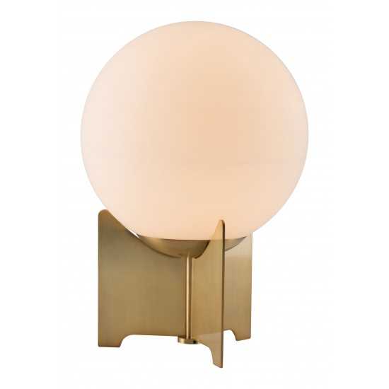 Pearl Table Lamp White & Brushed Brass