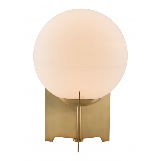 Pearl Table Lamp White & Brushed Brass