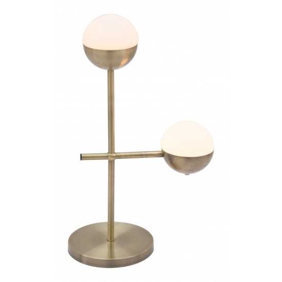 Waterloo Table Lamp White & Brushed Bronze