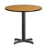30'' Round Natural Laminate Table Top with 22'' x 22'' Table Height Base