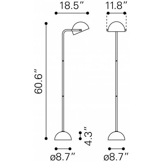 Irving Floor Lamp Black & White