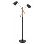 Tanner Floor Lamp Matte Black & Brass