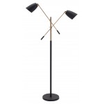 Tanner Floor Lamp Matte Black & Brass