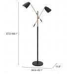 Tanner Floor Lamp Matte Black & Brass