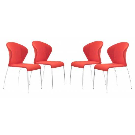 Oulu Dining Chair (Set of 4) Tangerine