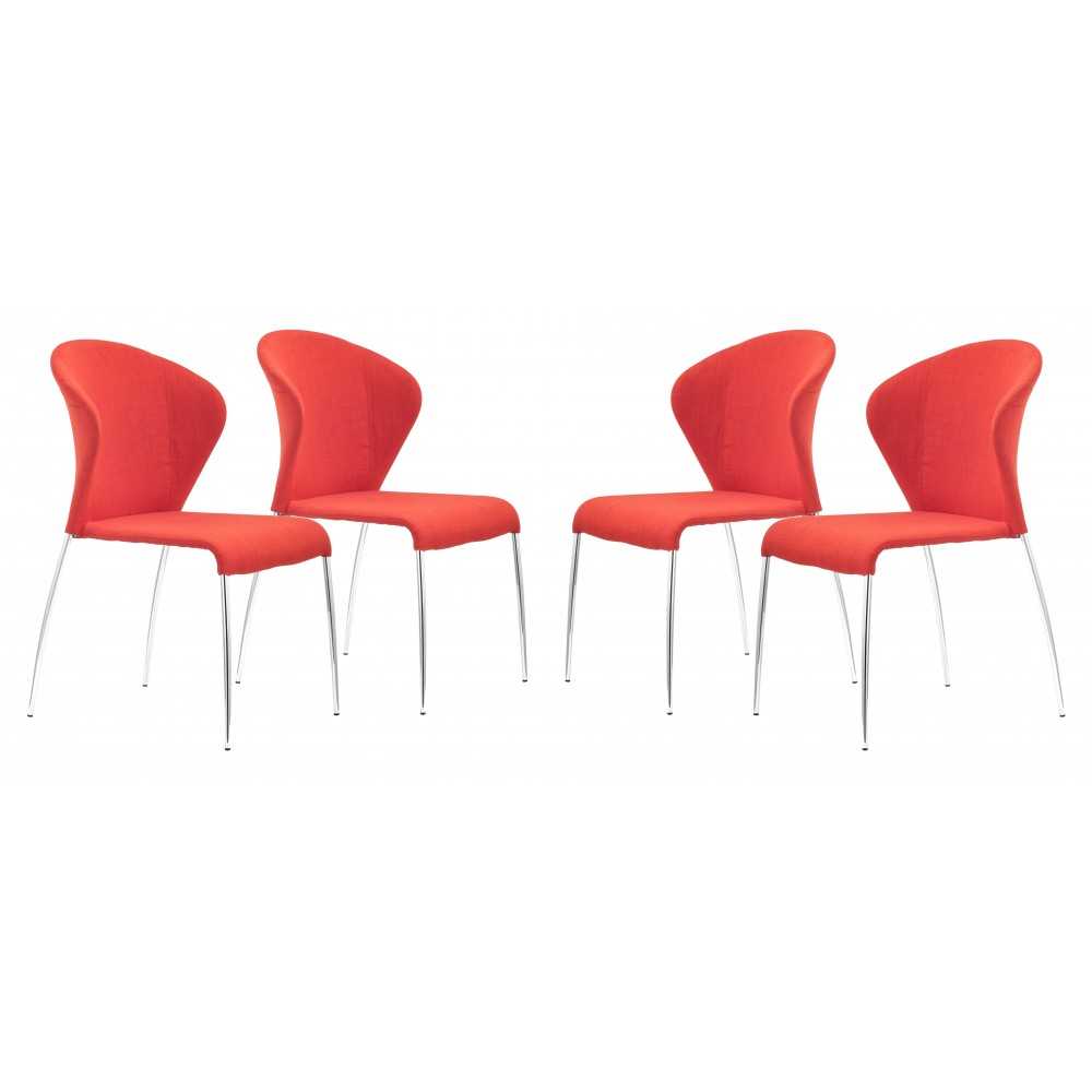 Oulu Dining Chair (Set of 4) Tangerine