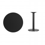 30'' Round Black Laminate Table Top with 18'' Round Table Height Base