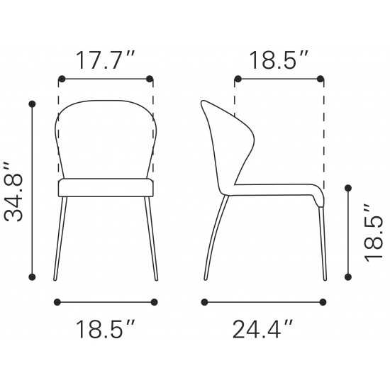 Oulu Dining Chair (Set of 4) Tangerine